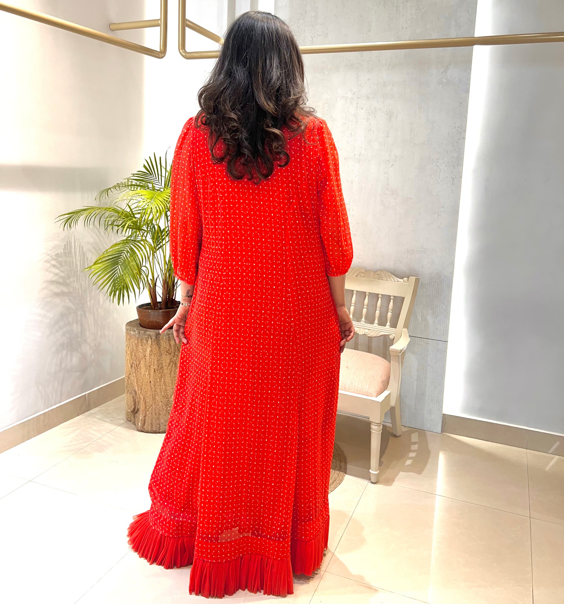 Scarlet Ruffle High-Low Dress