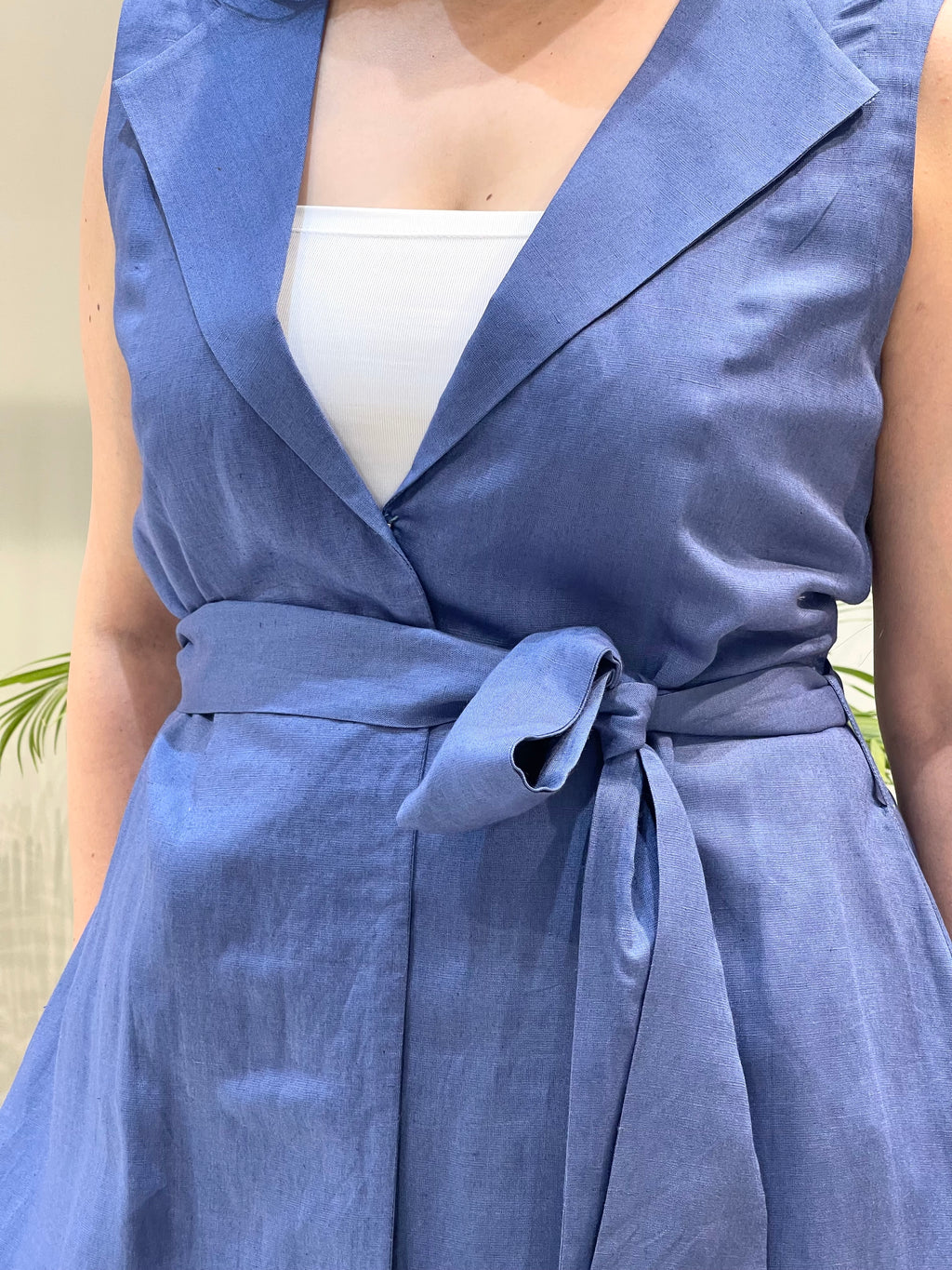 Cobalt Tie Wrap Dress