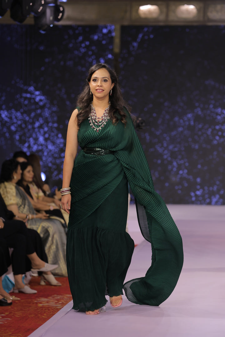 Romio Green Belt Saree