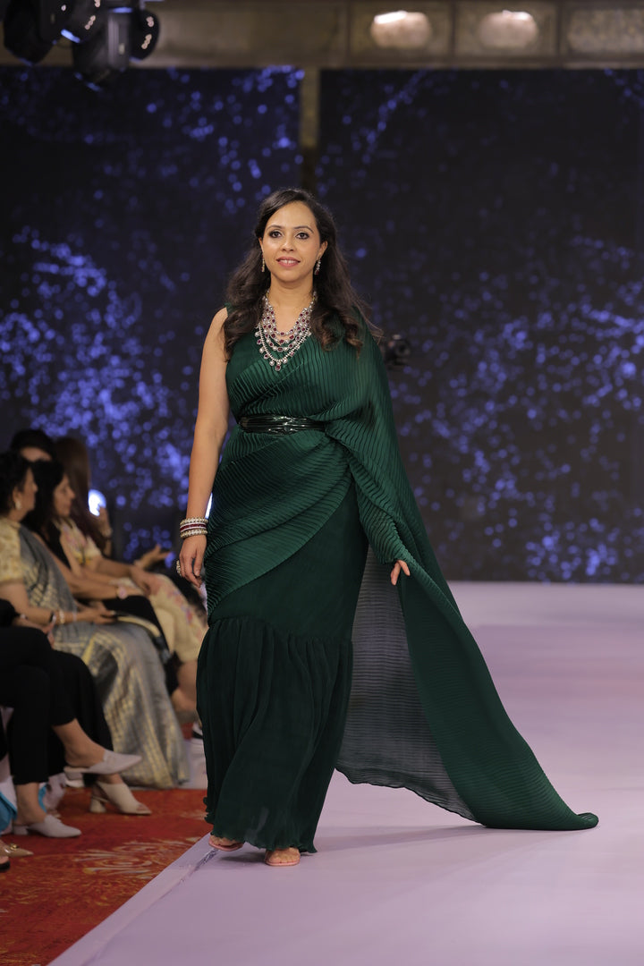 Romio Green Belt Saree