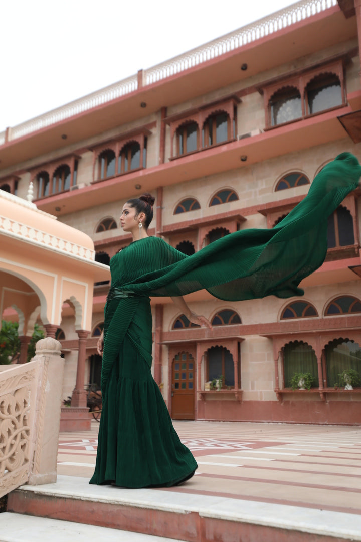 Romio Green Belt Saree