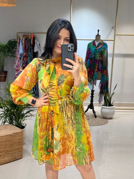 Paradise Tie-Neck Dress