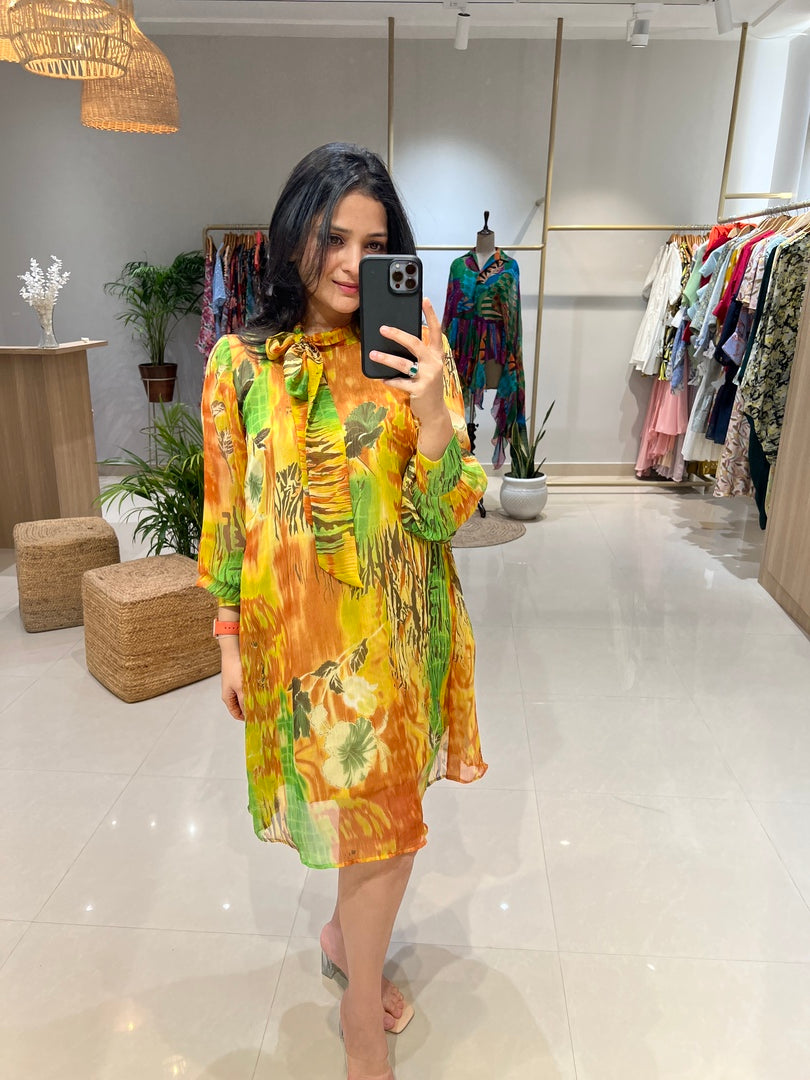 Paradise Tie-Neck Dress