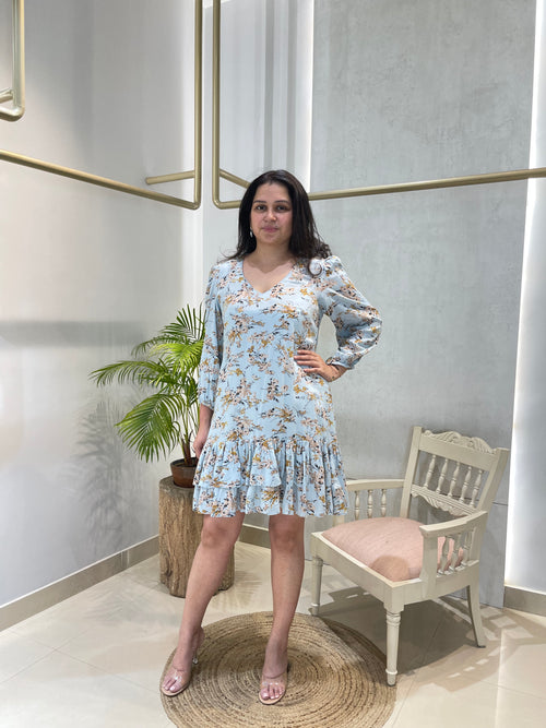 Azure Blossom Tier Dress