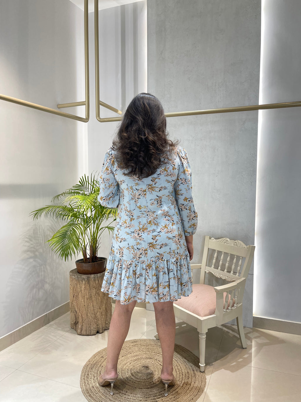 Azure Blossom Tier Dress