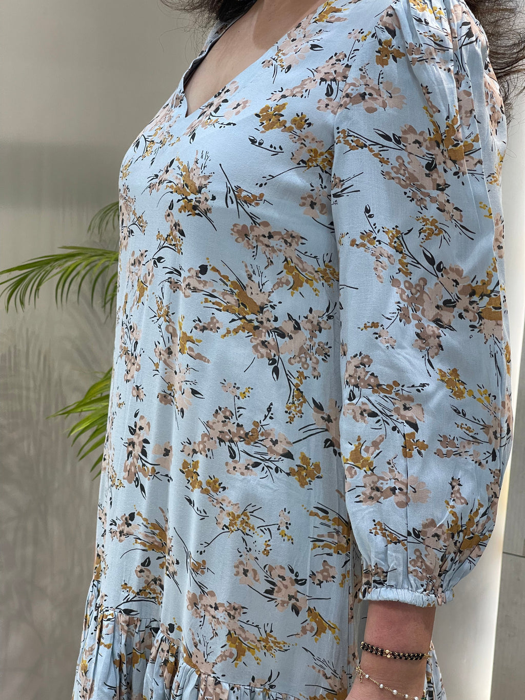 Azure Blossom Tier Dress