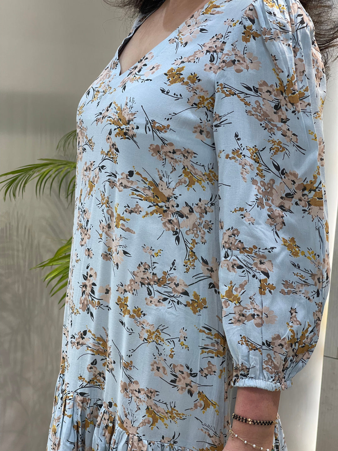 Azure Blossom Tier Dress