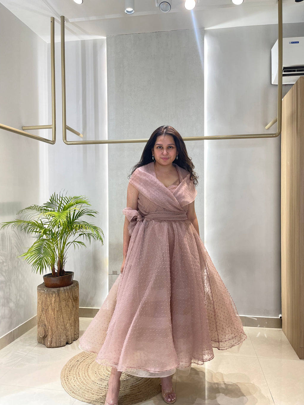 Blush Dot Midi